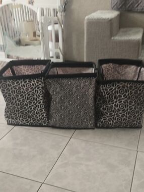 Bundle Of 3 DSW Storage Bins - Black and White Patterned Organizers